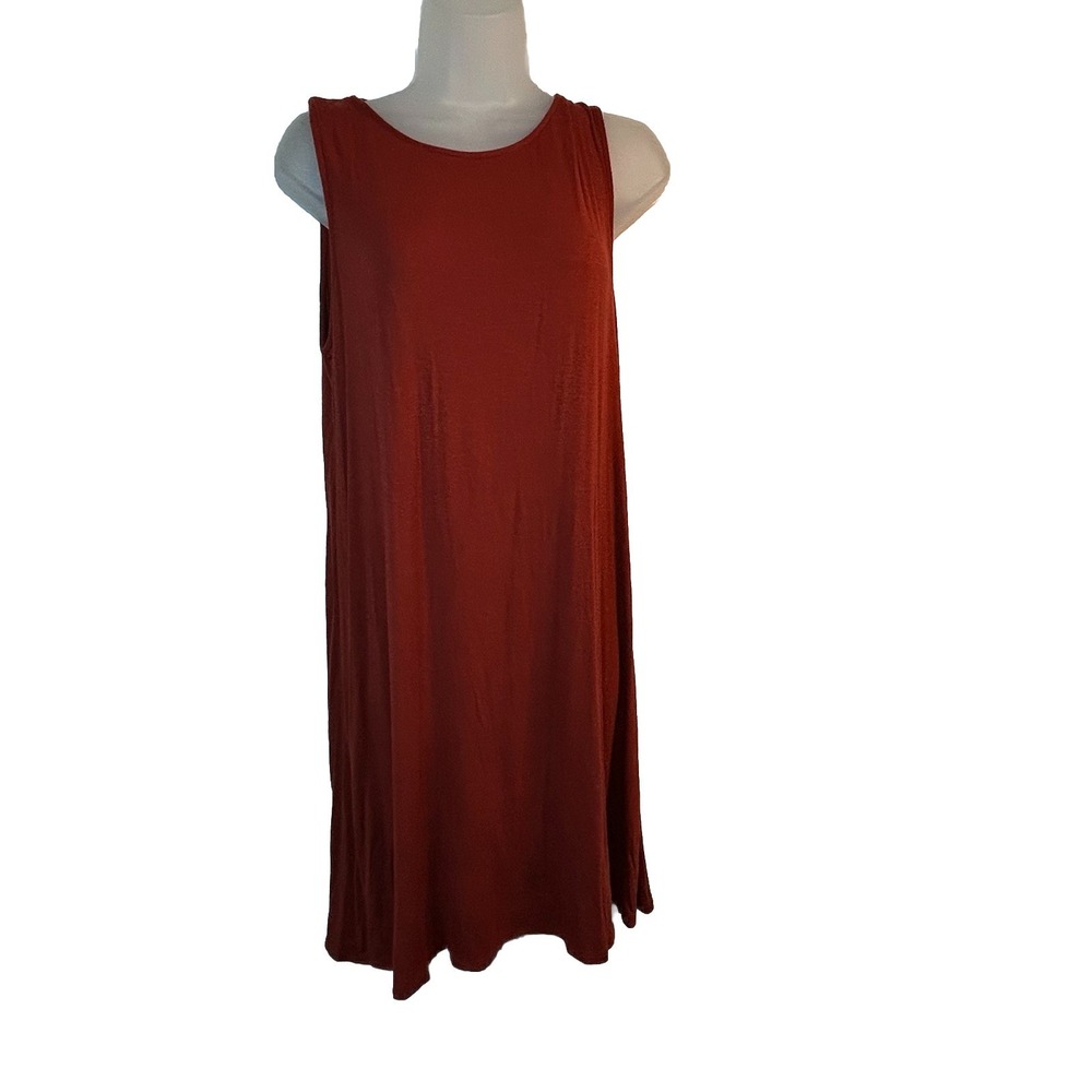 Maurice's 24/7 Large Burnt Orange Strappy Pullover Knit Knee Length Dress‎